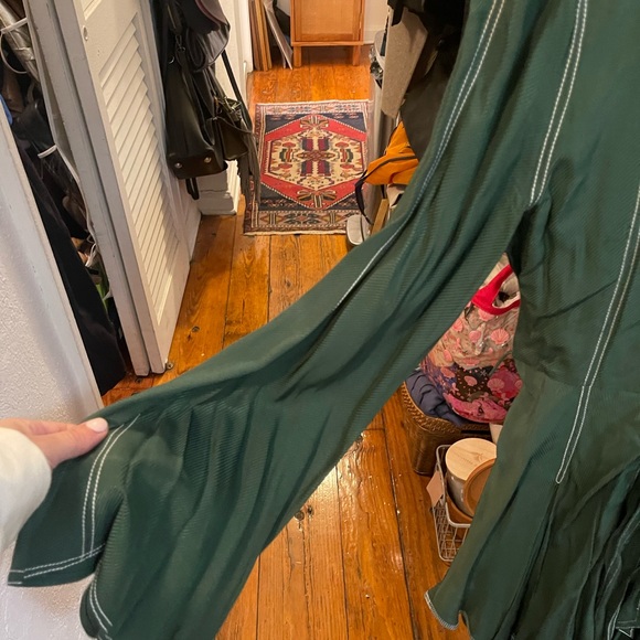 tularosa dark green dress white stiching - Picture 4 of 4